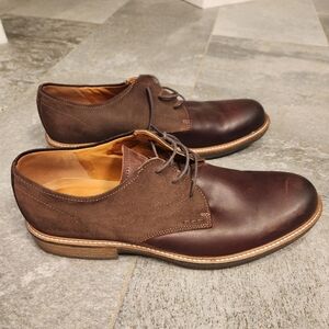 ECCO Kenton Plain Toe Oil Nubuck Leather TwoTone Oxford Shoe Sz EU 46 US 12 12.5